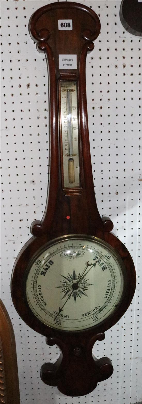 Victorian rosewood wheel barometer